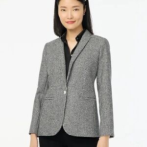 J.Crew Women Sparkle Houndstooth One-Button Blazer Size 6